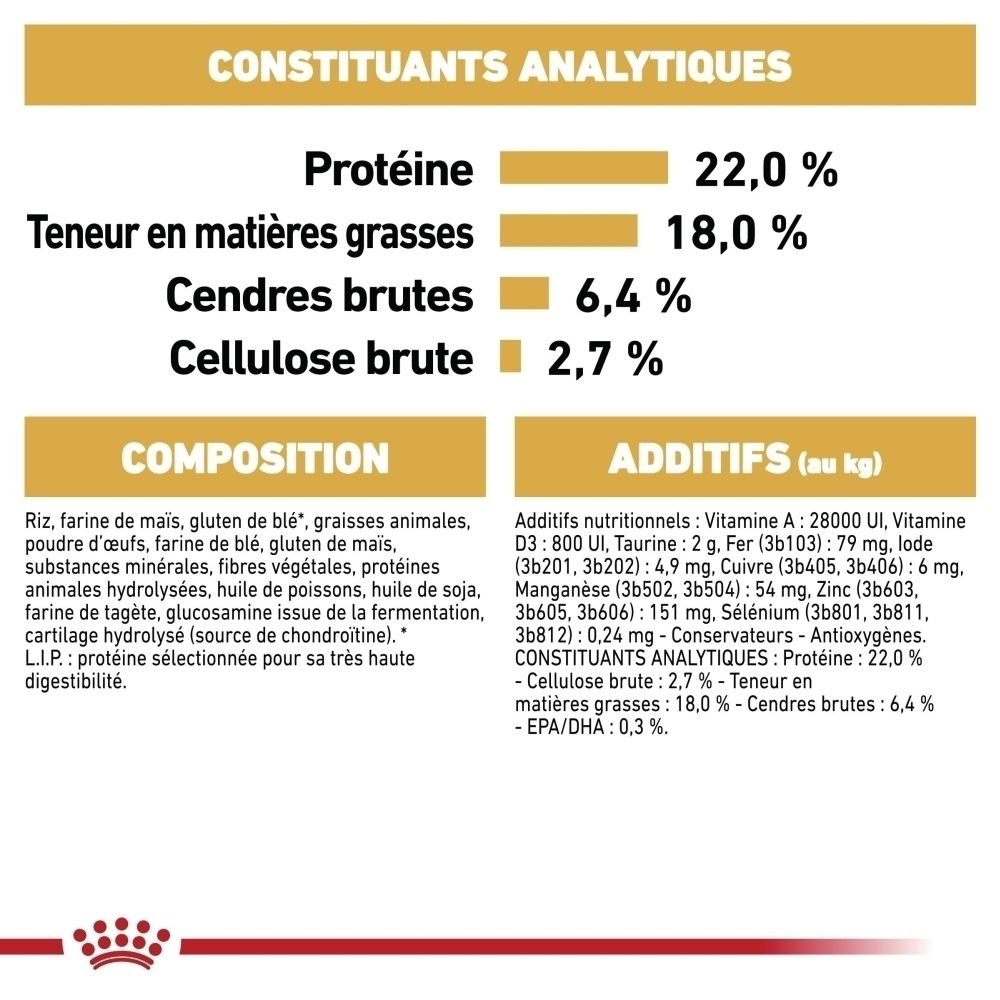 Illustration d'un Dalmatien avec texte sur la nutrition sur mesure pour chiens.