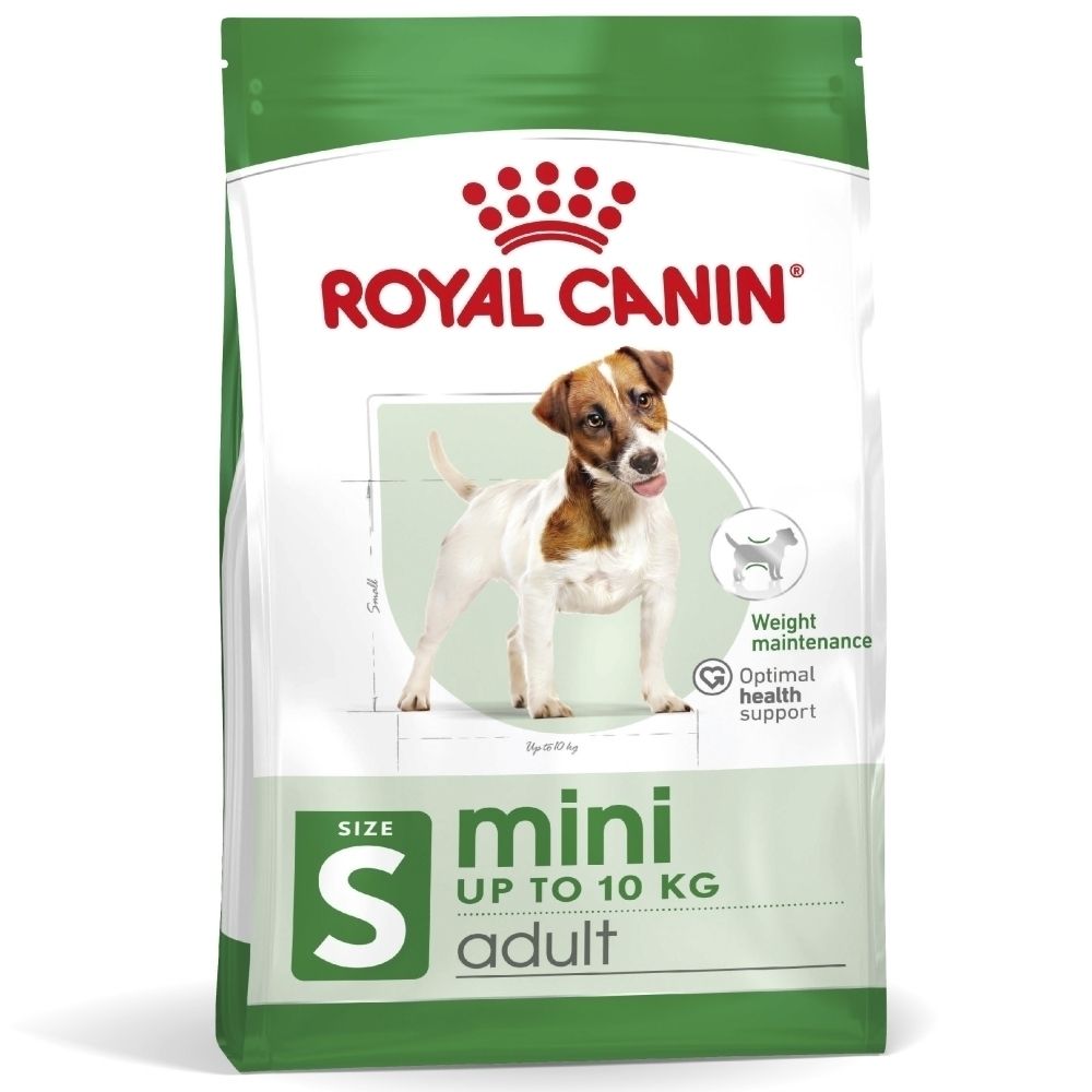 Sac de croquettes ROYAL CANIN® Mini Adult, taille S, pour chiens jusqu'à 10 kg.