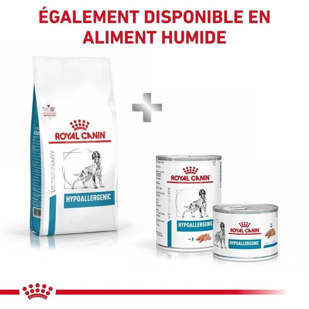 Royal Canin : Nourriture pour chiens également disponible en alimentation humide.