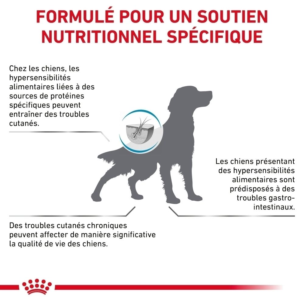 Royal Canin : Formulé pour un soutien nutritionnel spécifique chez les chiens.