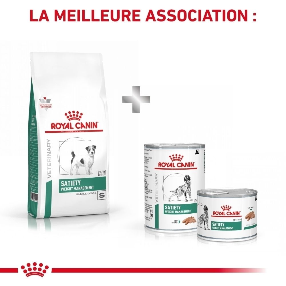 Tableau d'alimentation pour la nourriture pour chiens ROYAL CANIN® Satiety Weight Management.