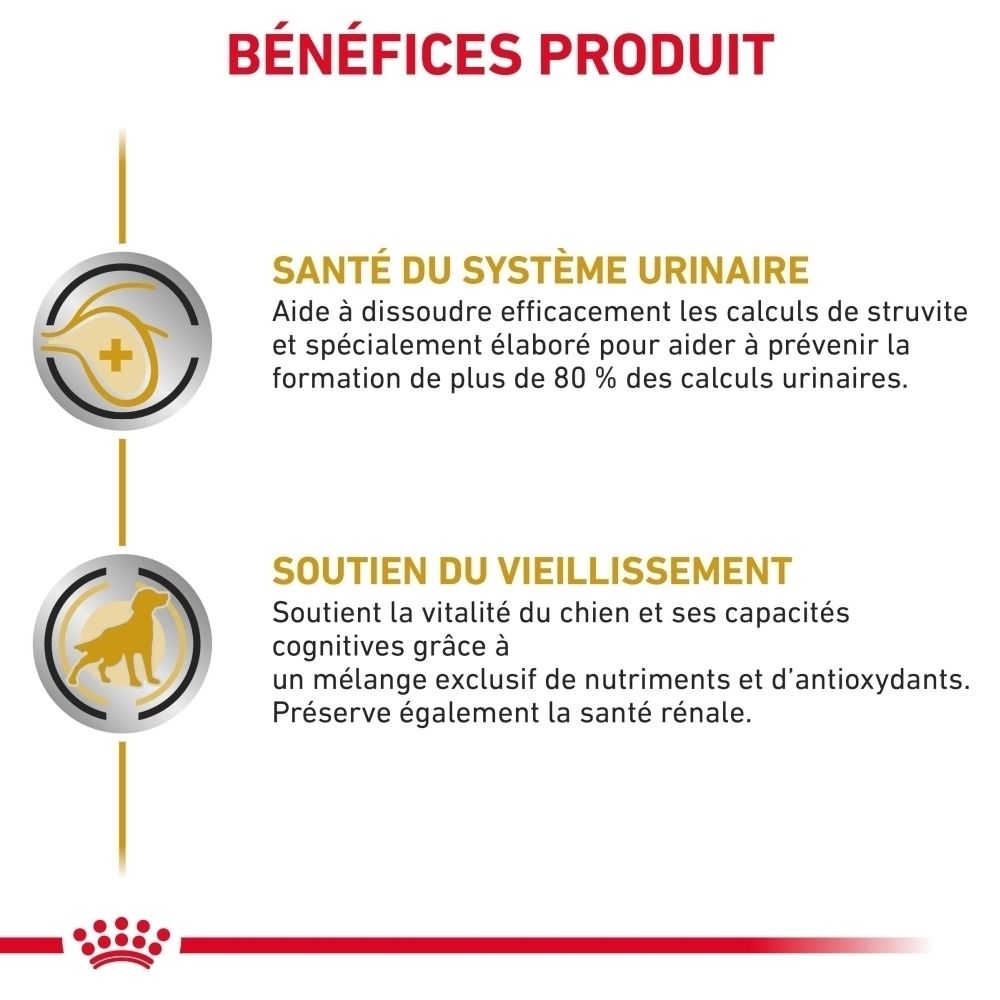 Royal Canin VET-D Urinary S/O Ageing7+ 8kg : Bénéfices produit pour voies urinaires et vieillissement.