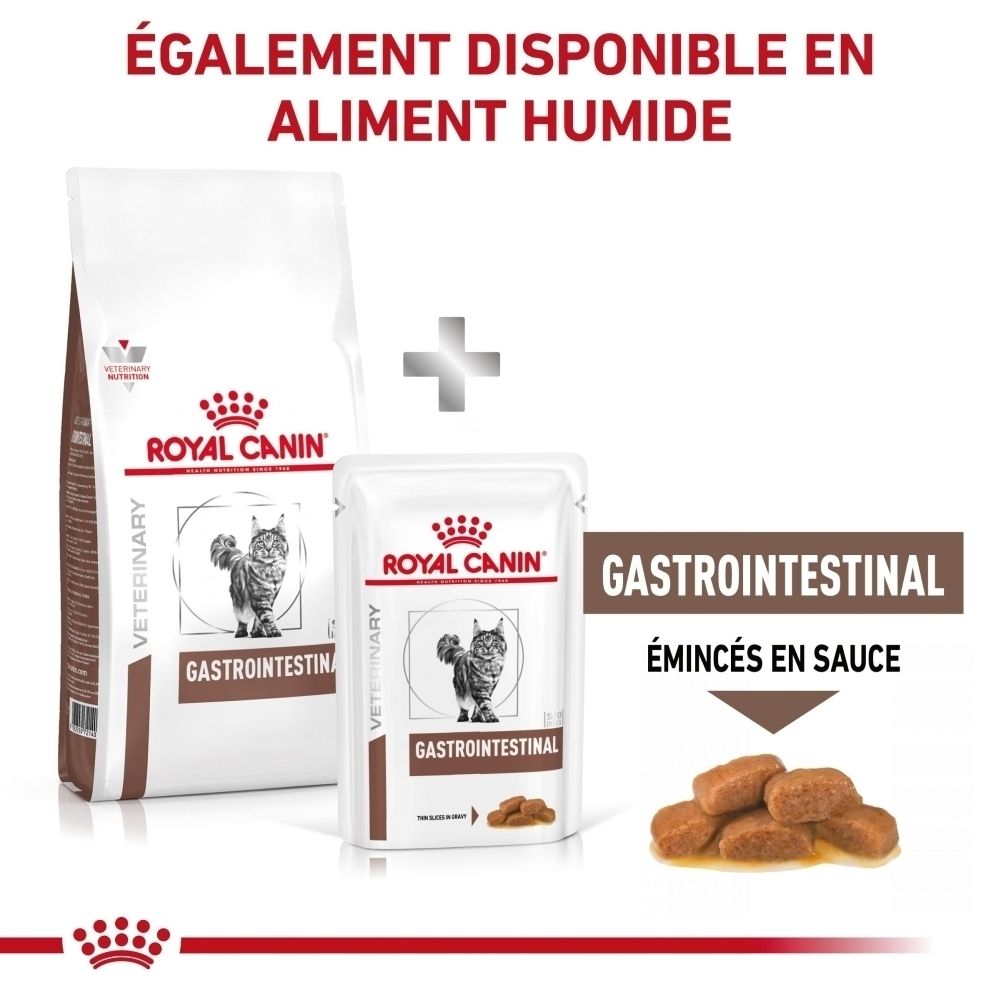 Graphique expliquant la composition scientifiquement prouvée de ROYAL CANIN® Veterinary Gastrointestinal.