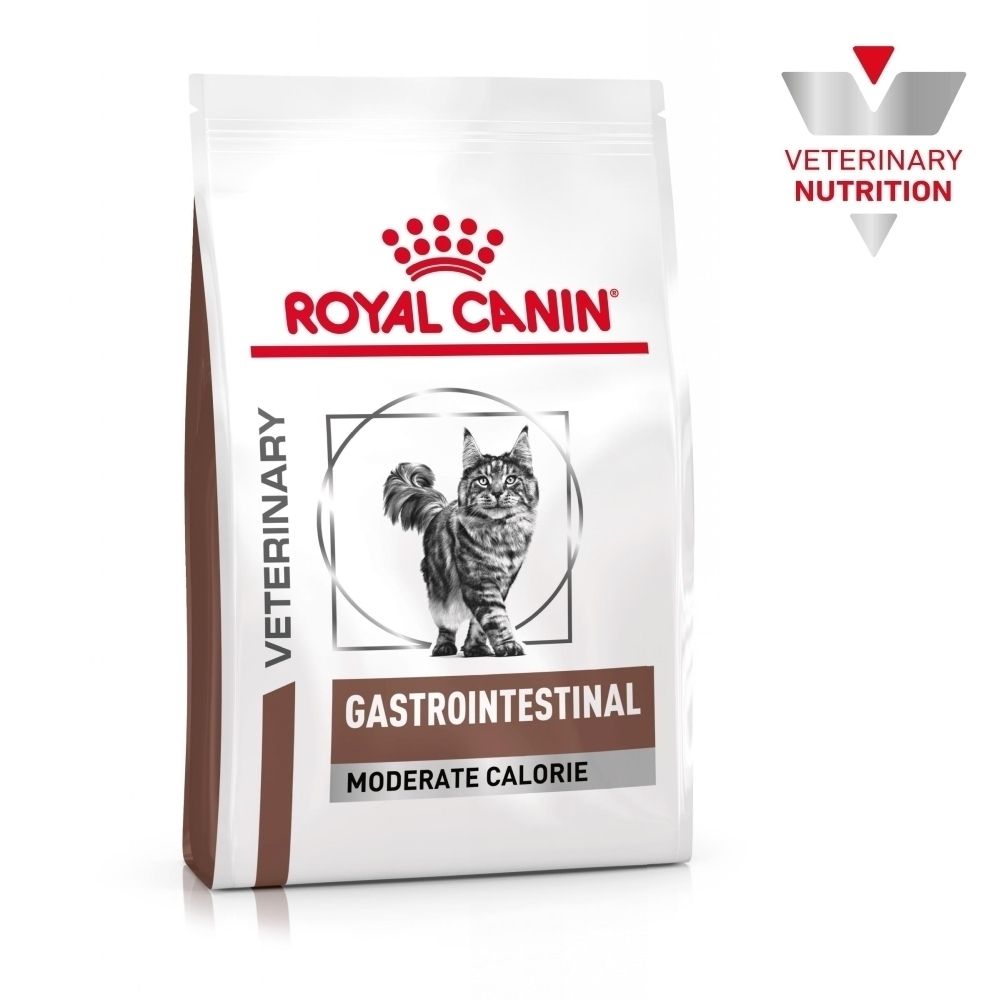 Sac de nourriture Royal Canin Gastrointestinal Moderate Calorie pour chat.