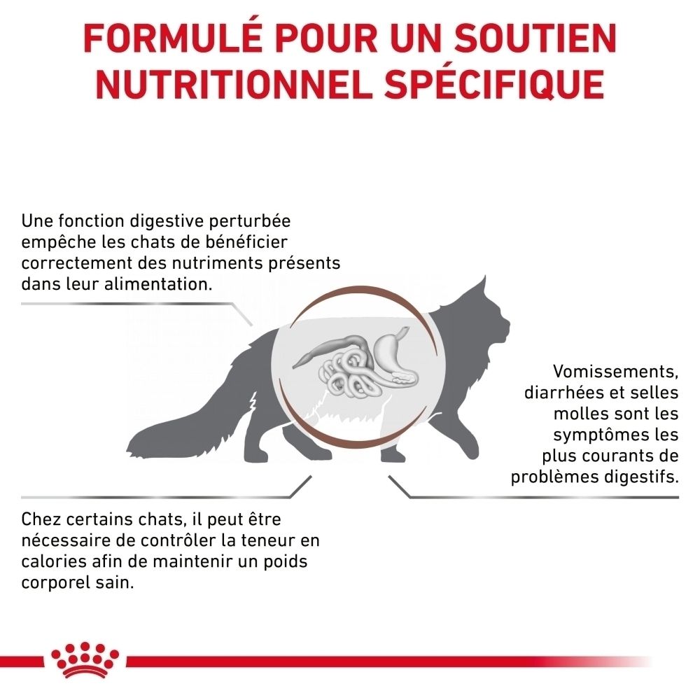 Sac de nourriture Royal Canin Gastrointestinal Moderate Calorie pour chat.