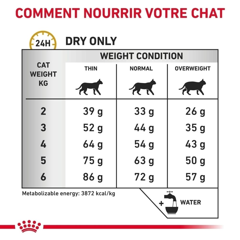 Sac de nourriture sèche ROYAL CANIN® Urinary S/O avec un chat.