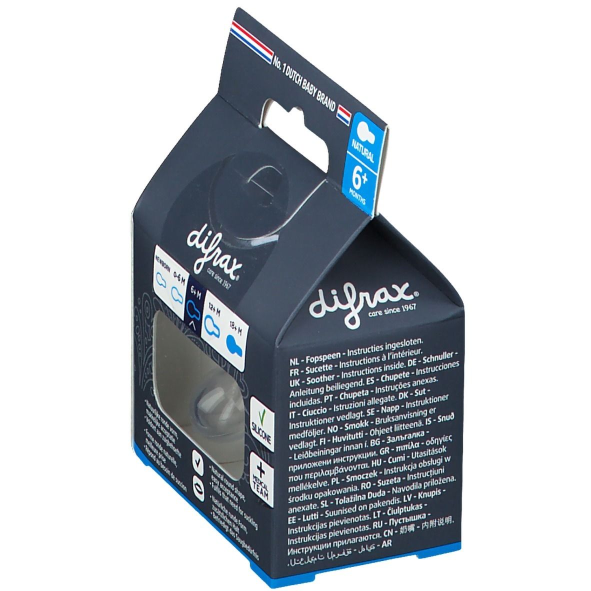 Difrax® Sucette Natural +6 Mois - Pistache (Couleur non sélectionnable)