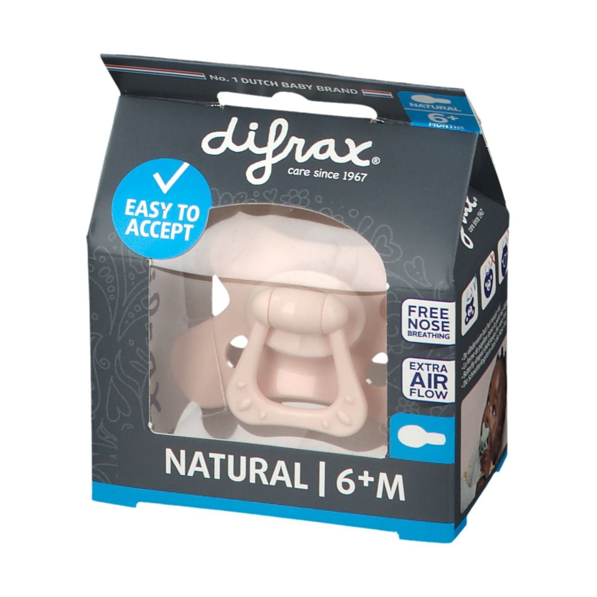 Difrax  Sucette Natural 6+ mois - I love Mama