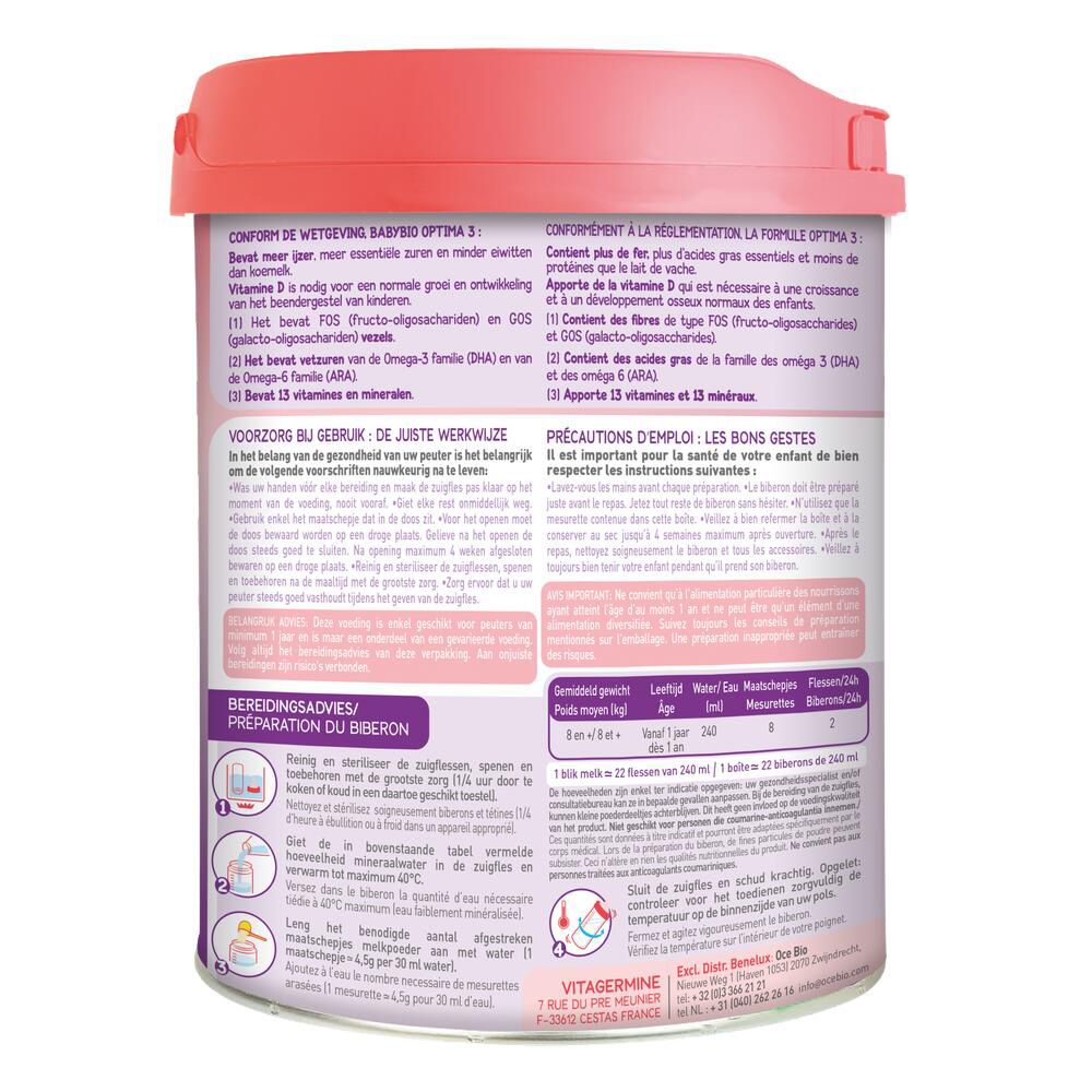 babybio® OPTIMA 3 Lait de Croissance