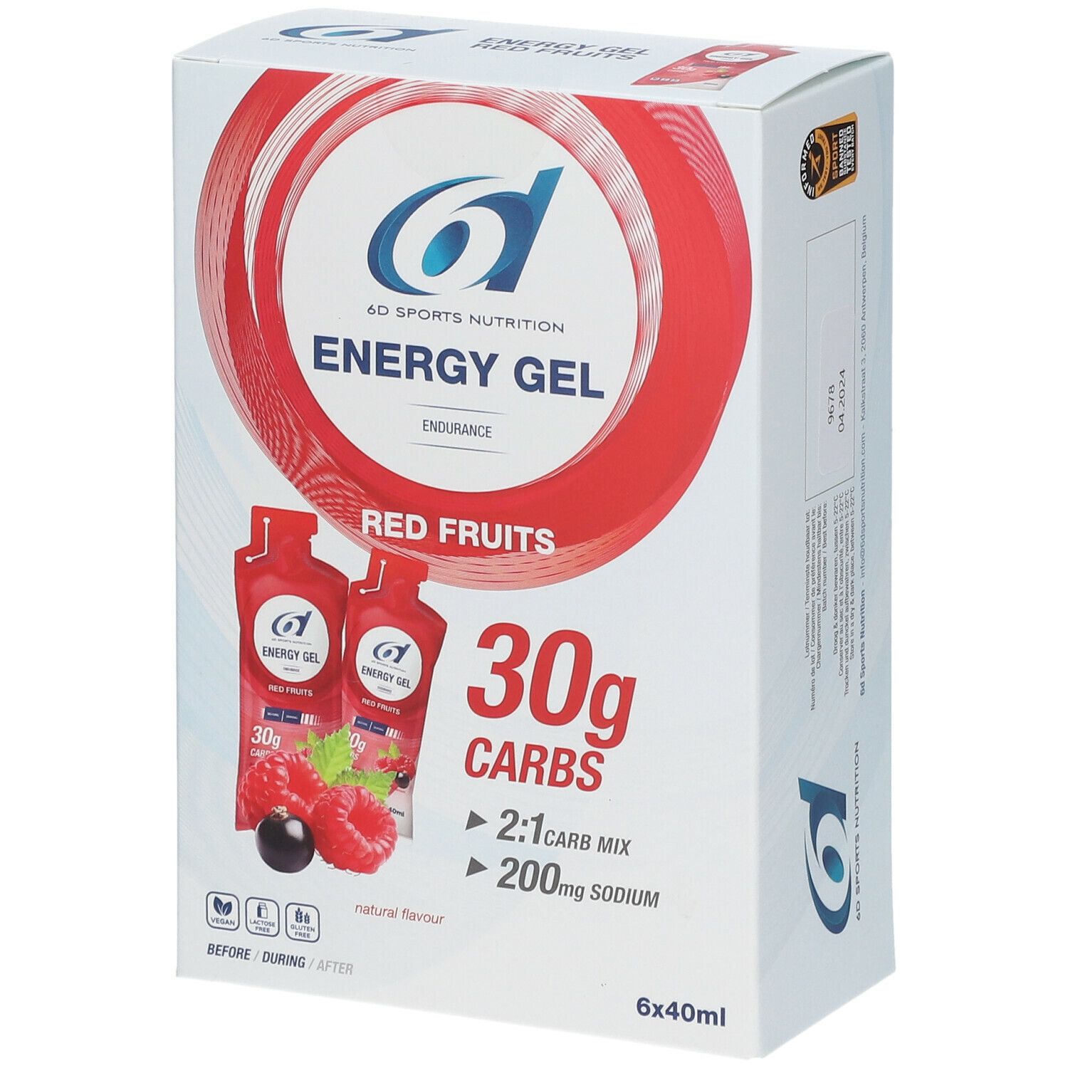 6D SPORTS NUTRITION Energy Gel Fruits Rouges