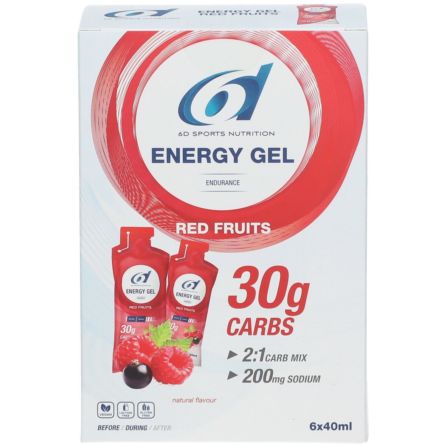 6D SPORTS NUTRITION Energy Gel Fruits Rouges