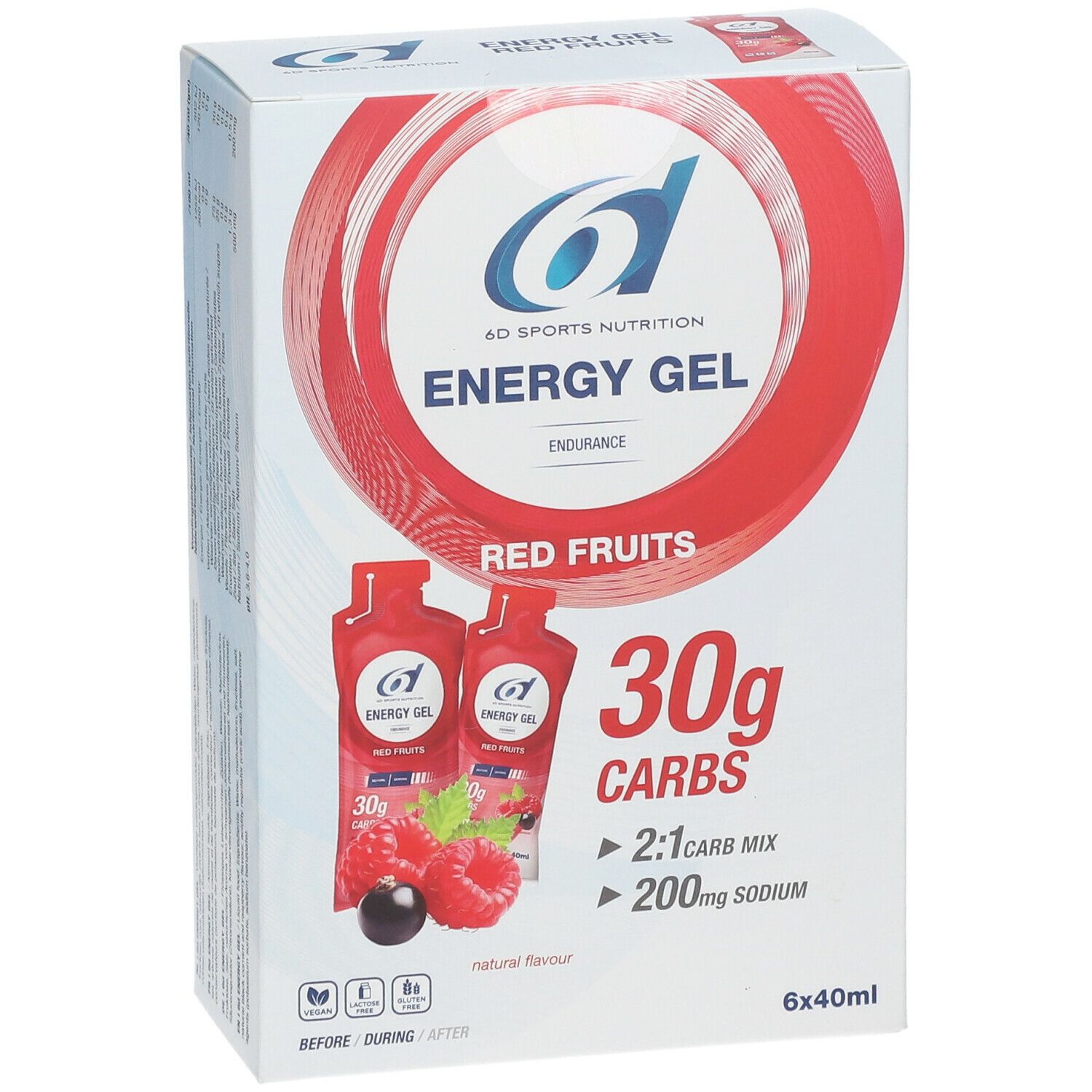 6D SPORTS NUTRITION Energy Gel Fruits Rouges