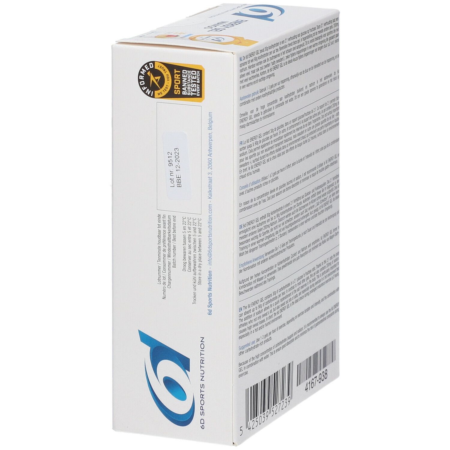 6D Sports Nutrition Energy Gel Mangue