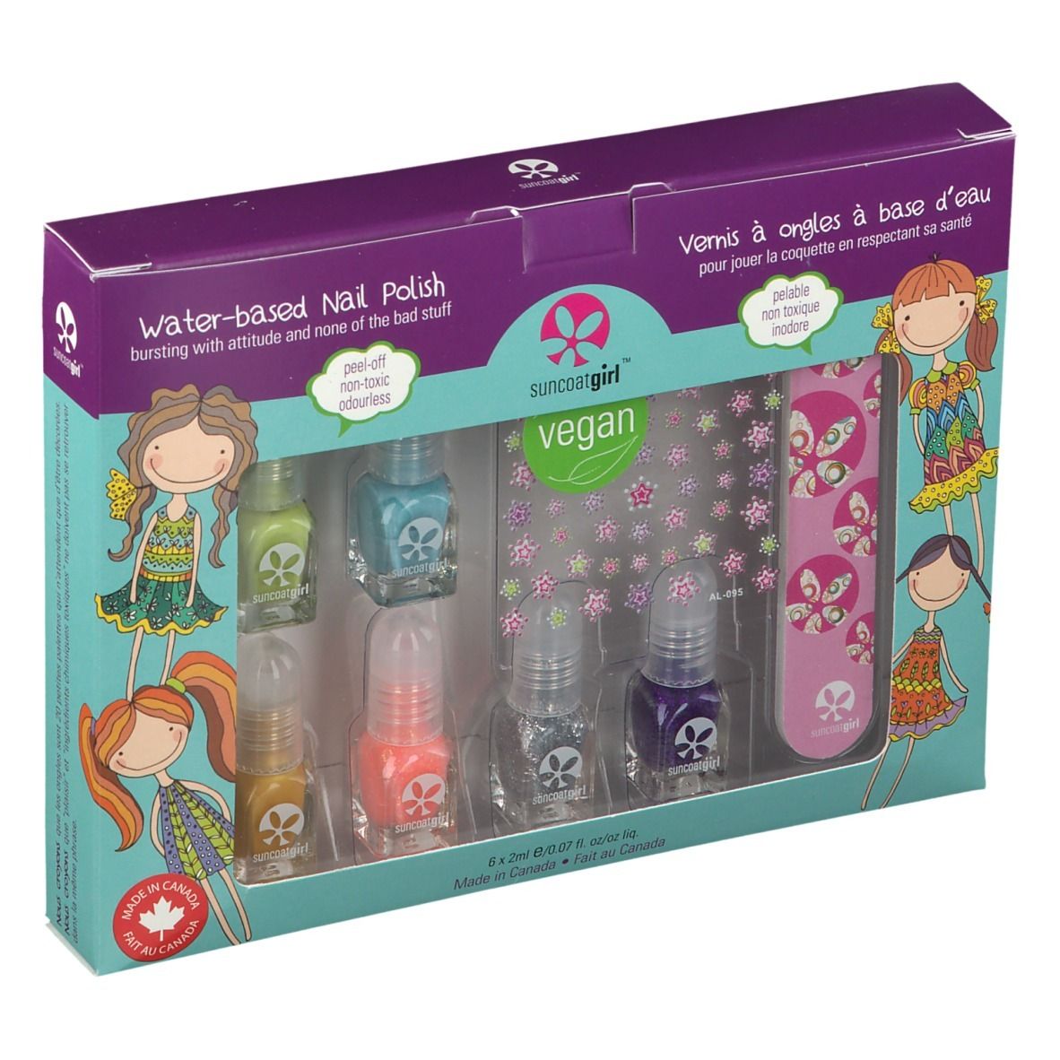 Suncoatgirl - Set de 6 minis vernis à ongles pour enfant et