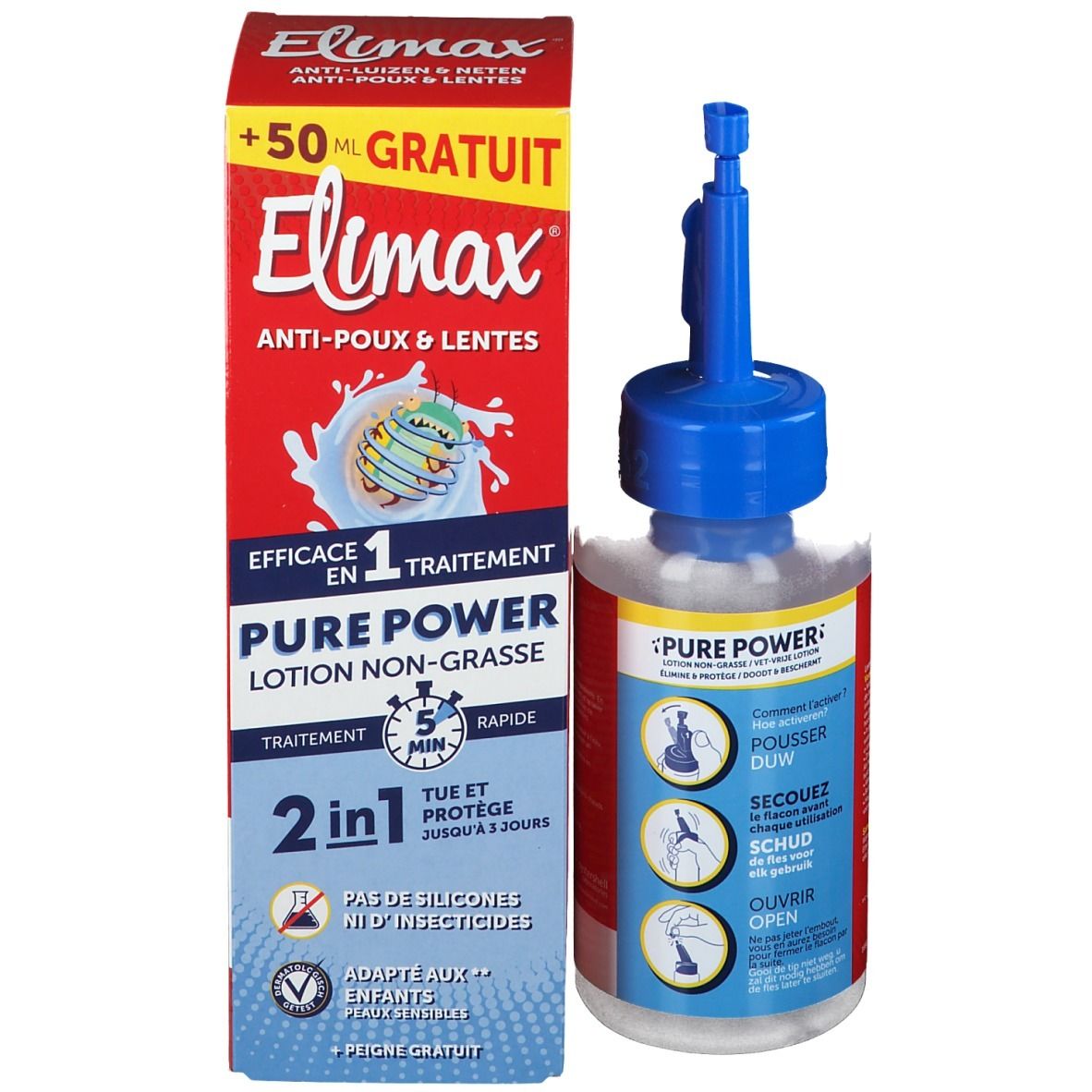Elimax® Pure Power Anti-Poux & Lentes Lotion Non-Grasse