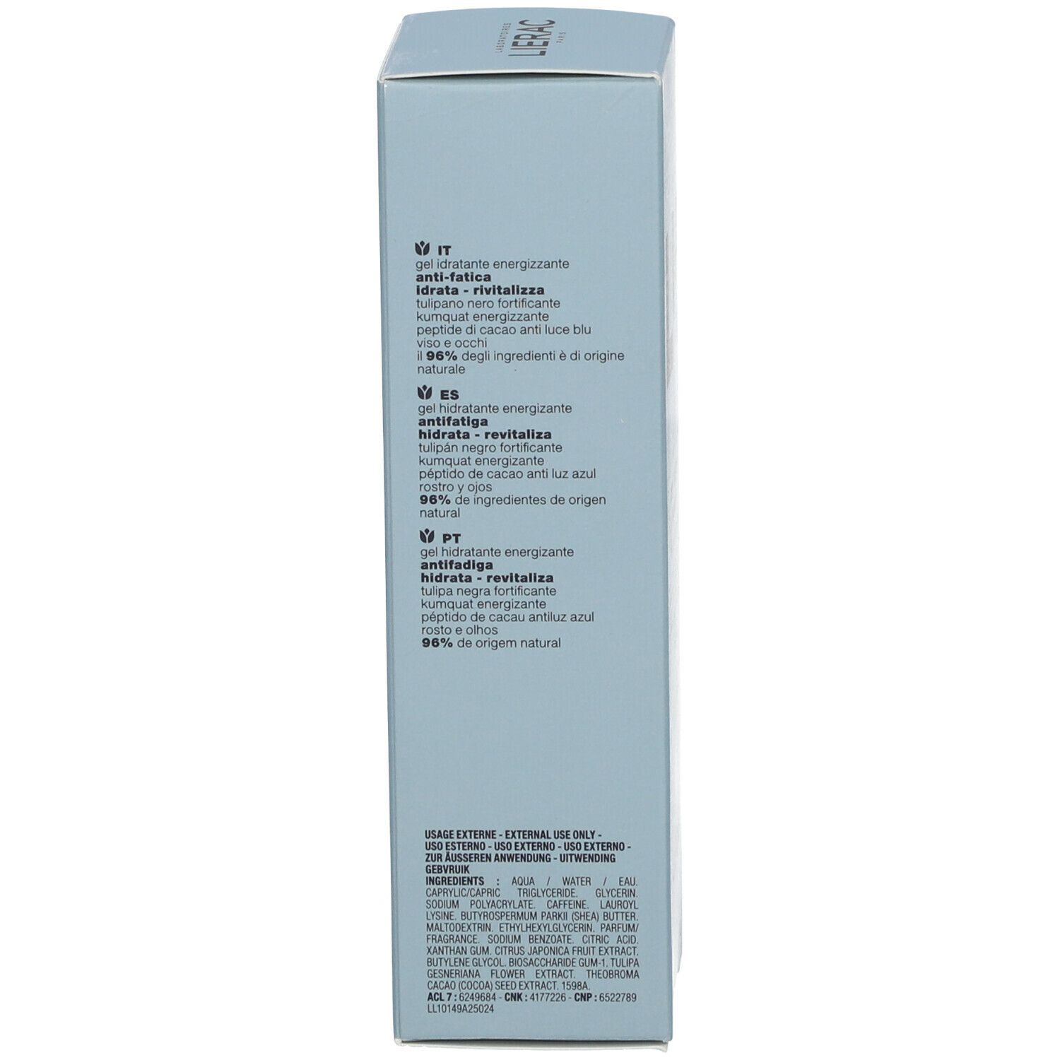 LIERAC HOMME Gel hydratant énergisant