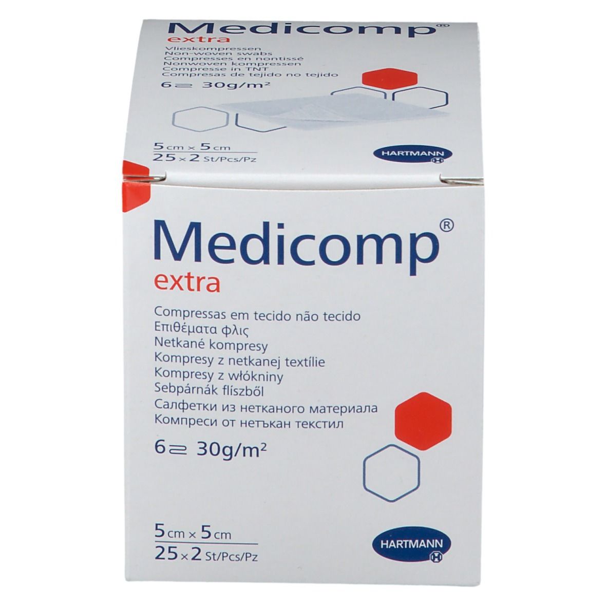 Medicomp®  Compresses non-tissé sterile 5 cm x 5 cm 4plis