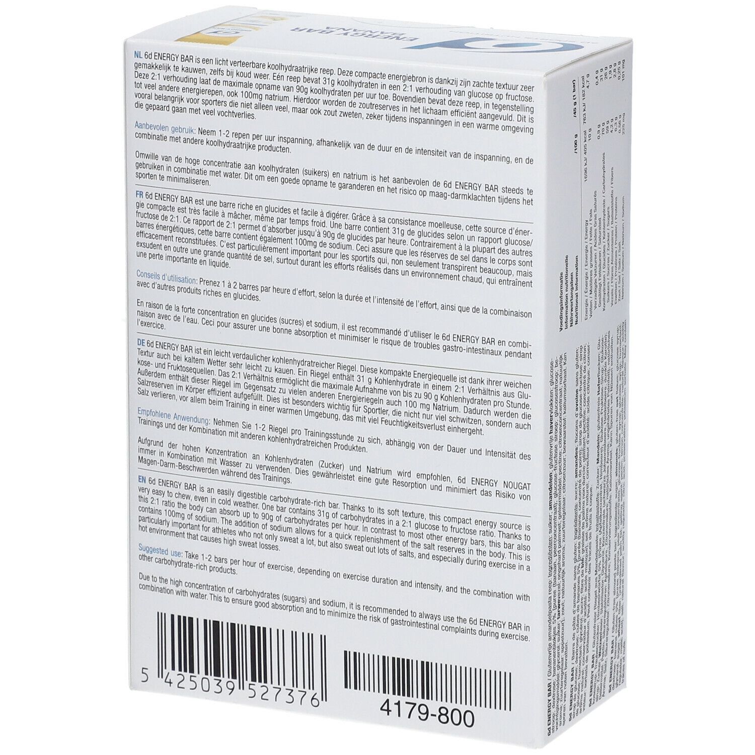 6D SPORTS NUTRITION Energy Bar Banane
