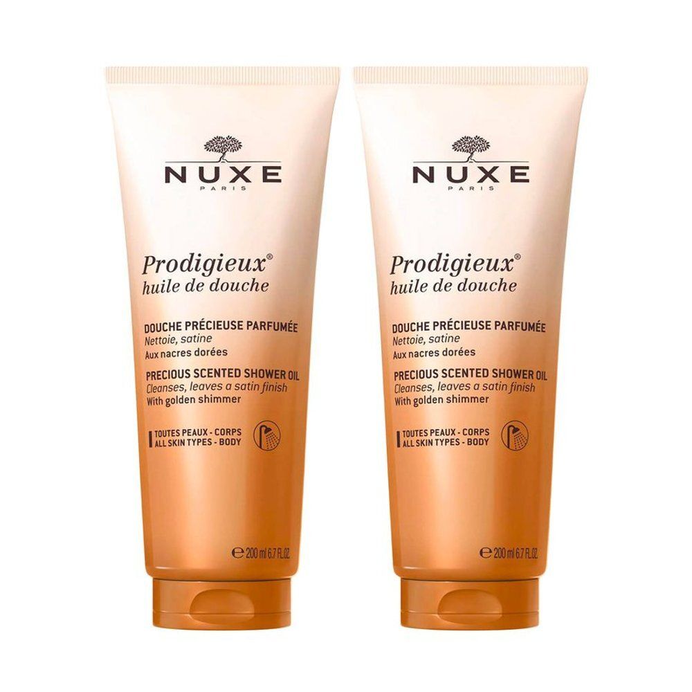 NUXE Prodigieux Huile de Douche: Tube avec offre spéciale, fini satiné et nacres dorées.