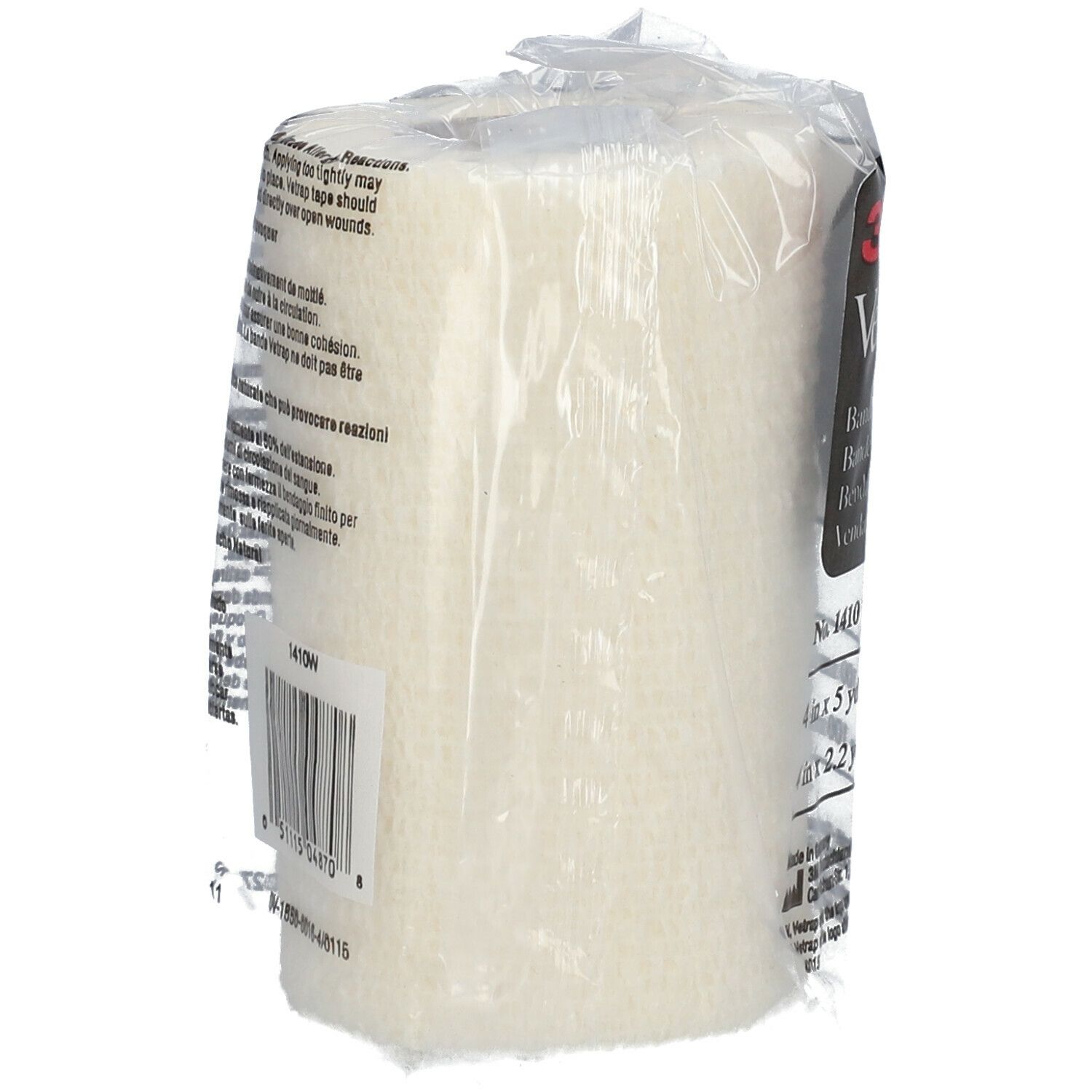3M™ Vetrap™ Bande cohésive de contention Blanc 10 cm x 4,5 m