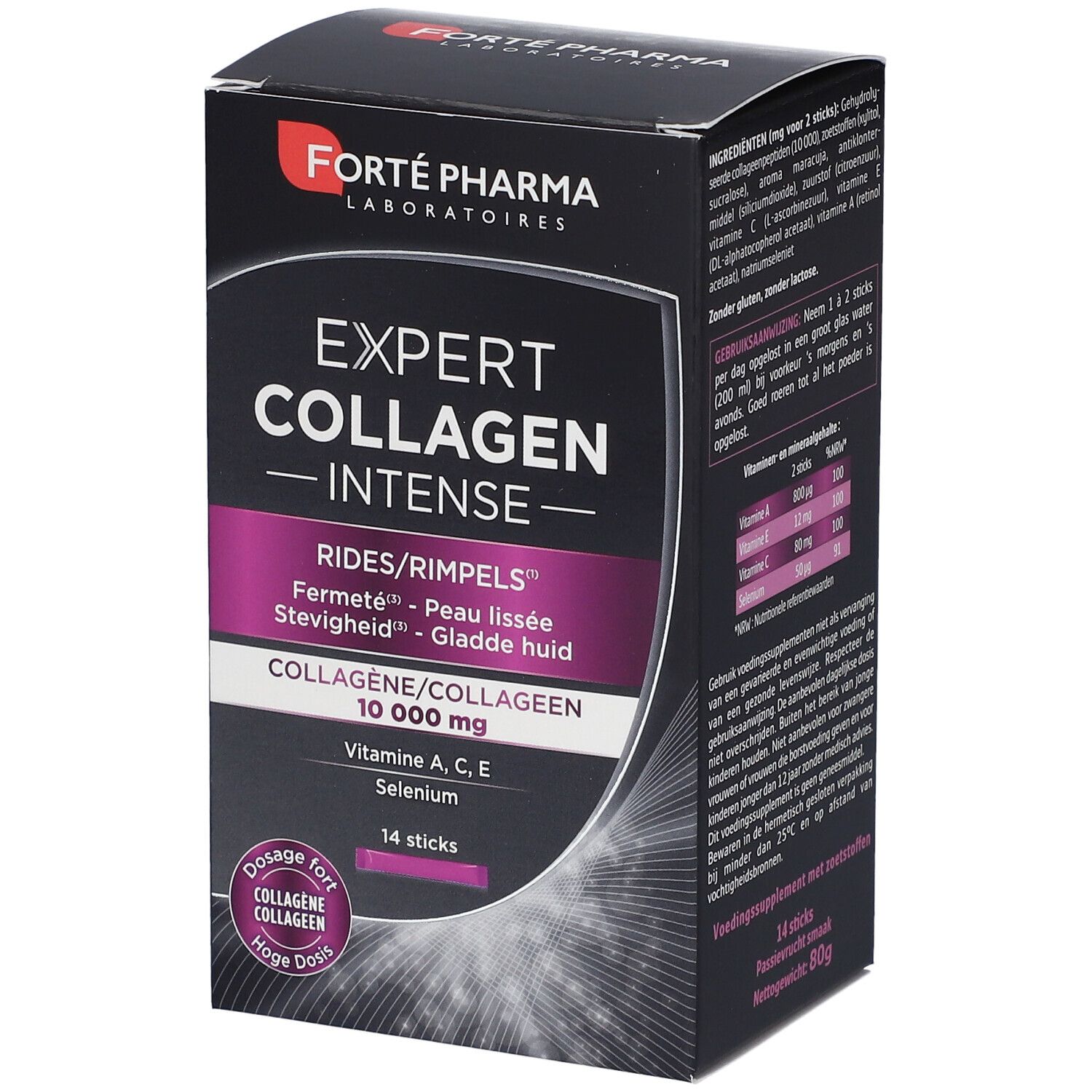 Forte Pharma Expert Beaute Collagene Marin Intense+ 15g Peche Cassis 300g - La pharmacie La principale - Orange
