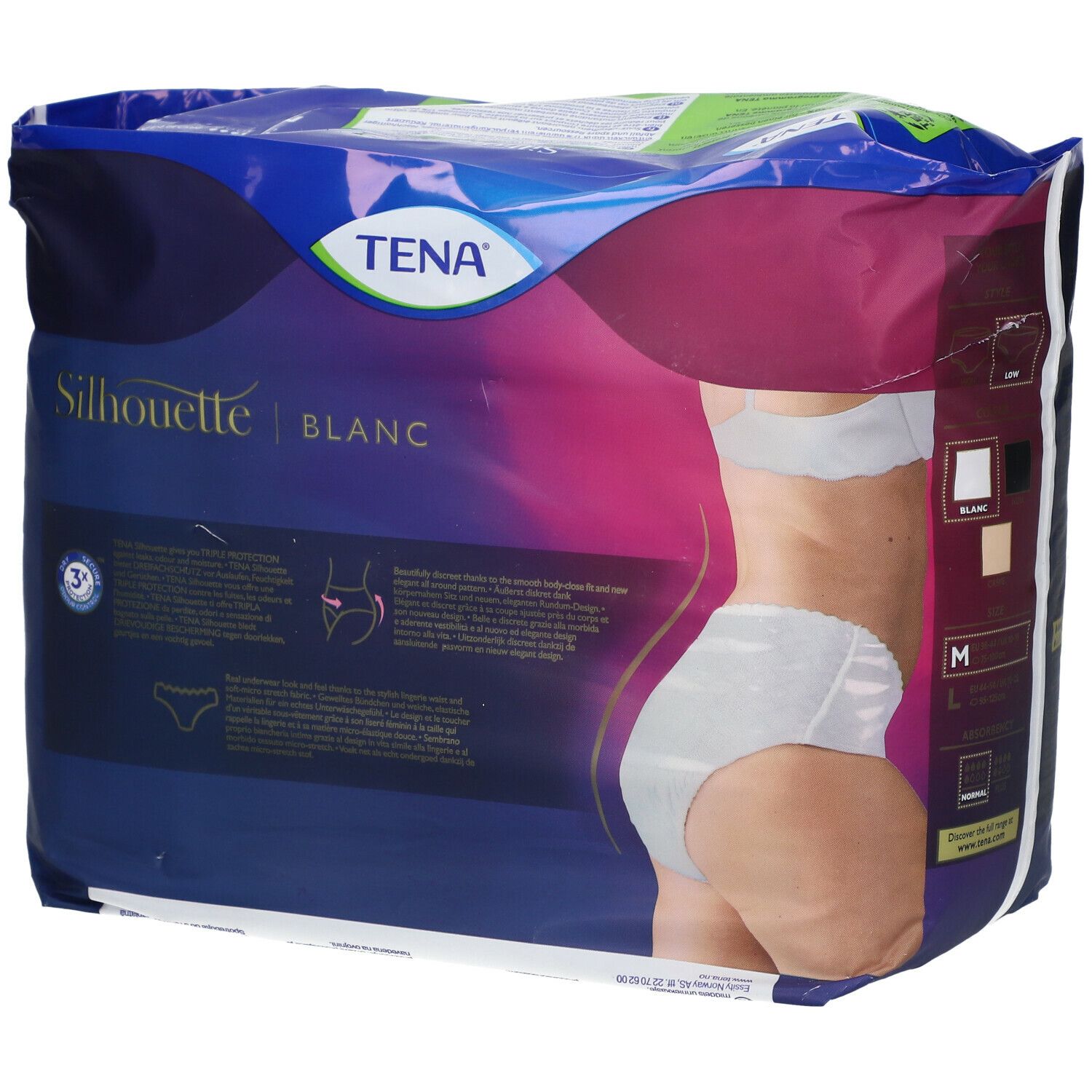 TENA® Silhouette Normal Taille basse Blanc Medium 12 pc(s) - Redcare  Pharmacie