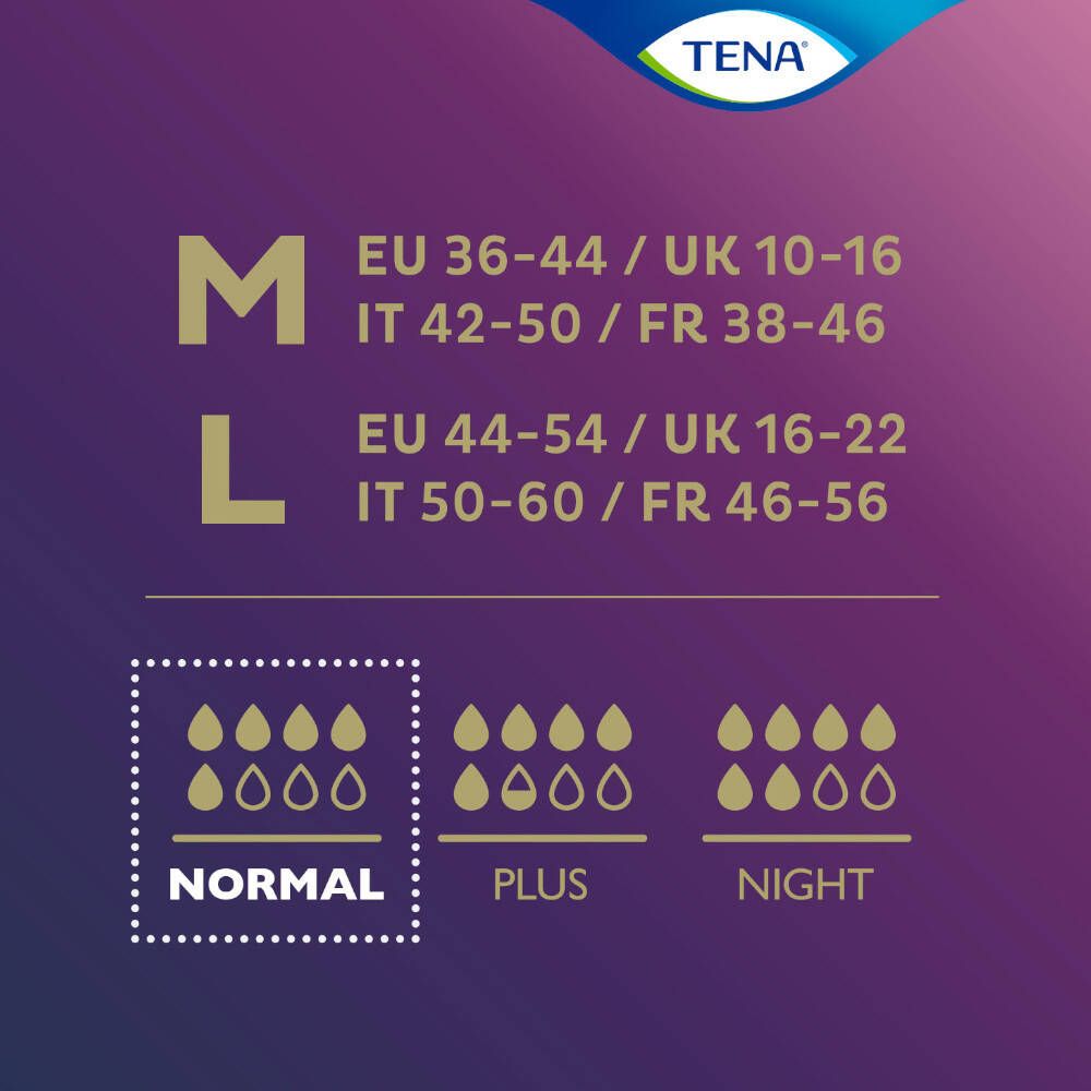TENA® Silhouette Normal Taille basse Blanc Medium