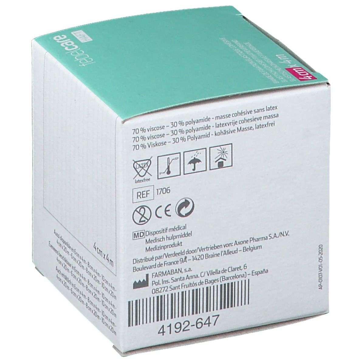Febelcare® Haft Bande de fixation élastique cohésive 4 cm x 4 m