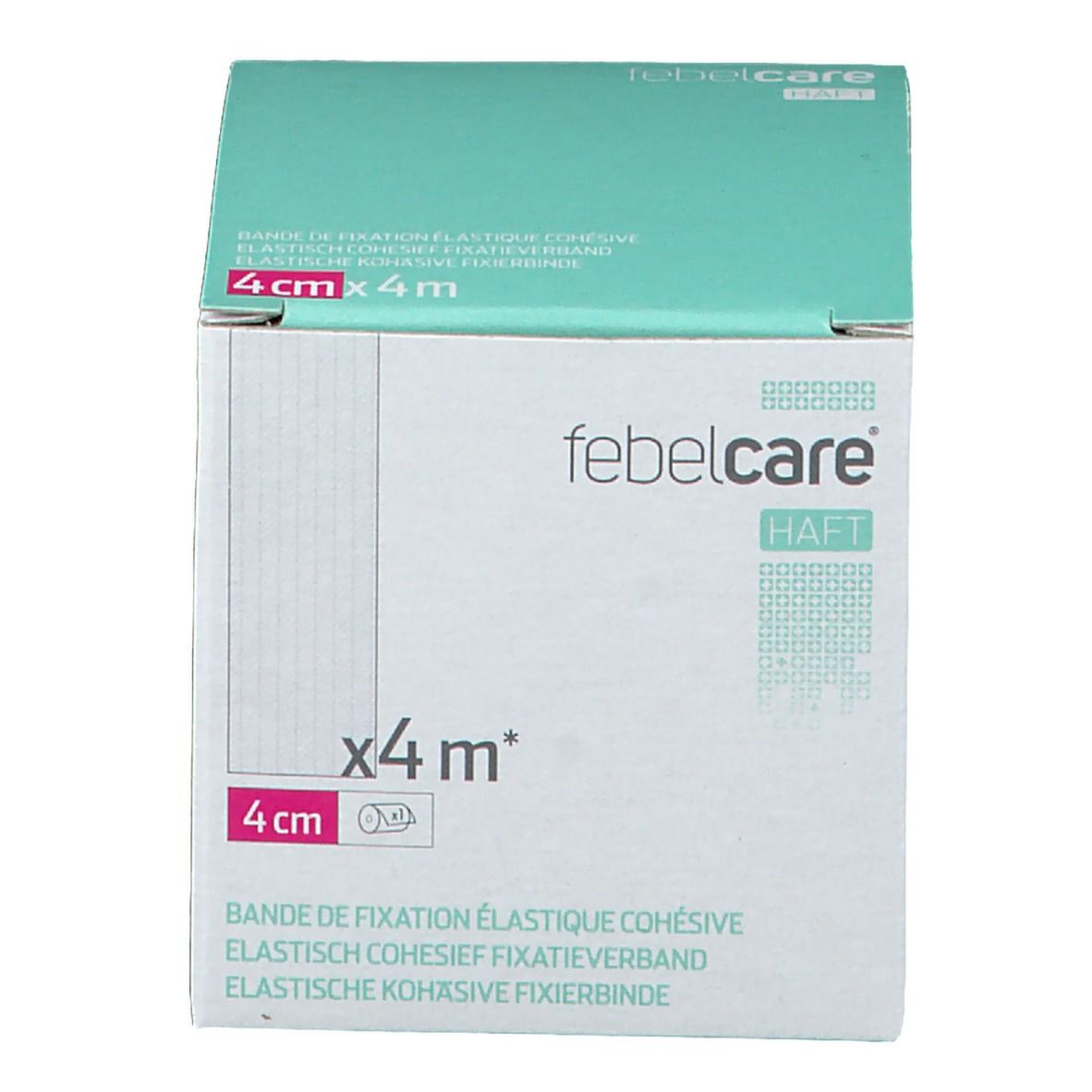 Febelcare® Haft Bande de fixation élastique cohésive 4 cm x 4 m