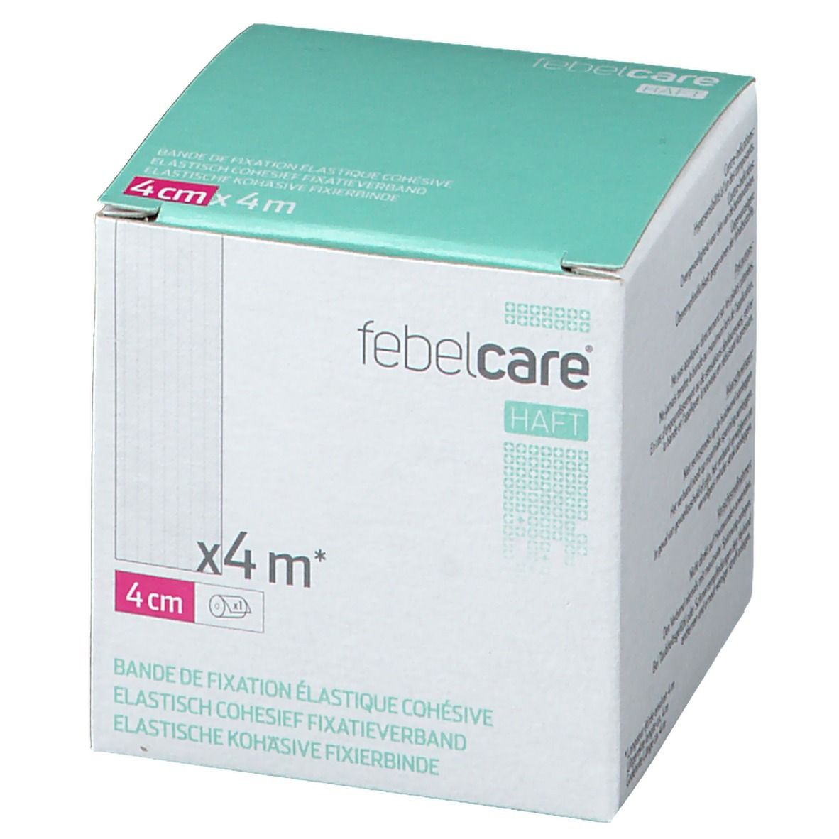 Febelcare® Haft Bande de fixation élastique cohésive 4 cm x 4 m