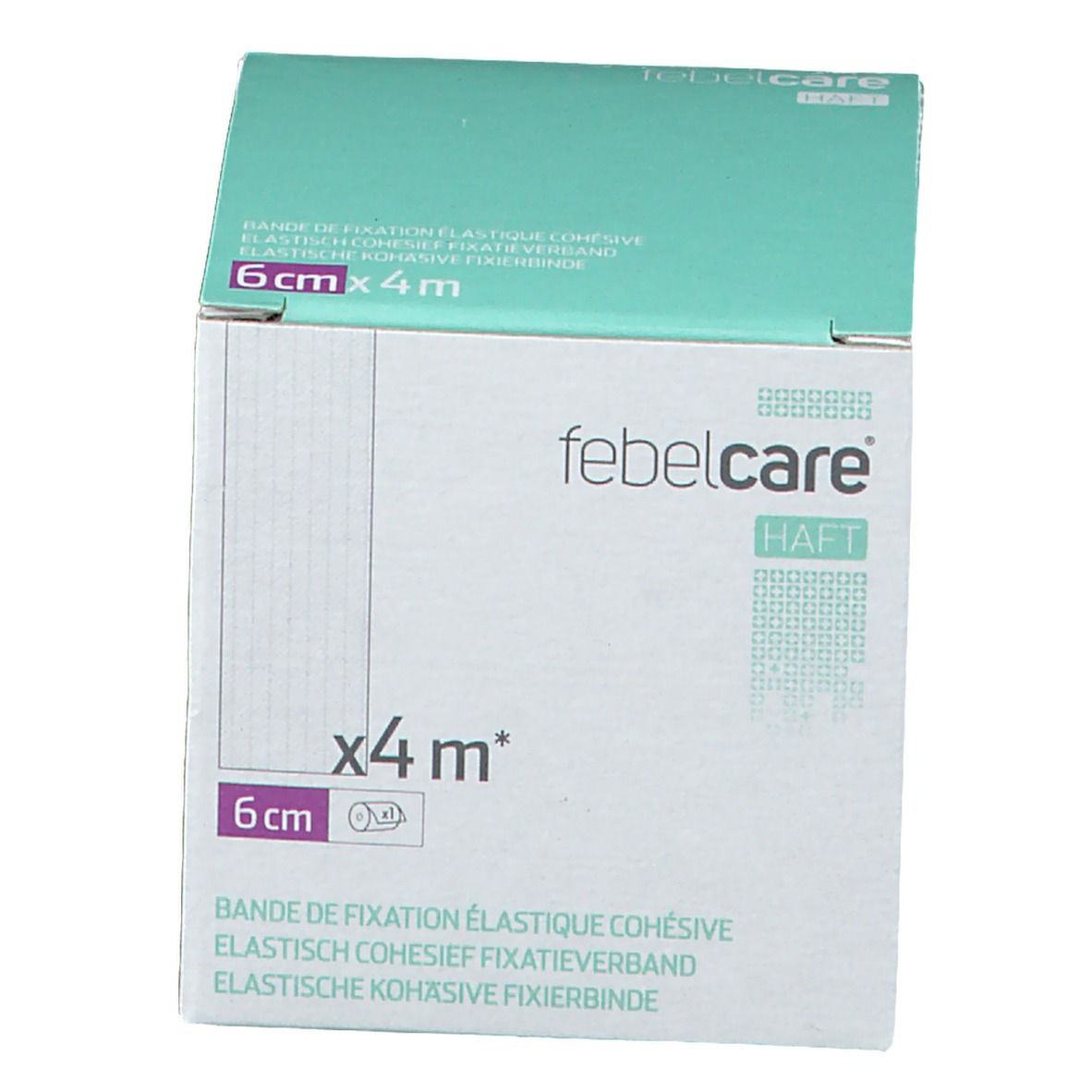 febelcare® HAFT Bande de fixation élastique cohésive 6 cm x 4 m