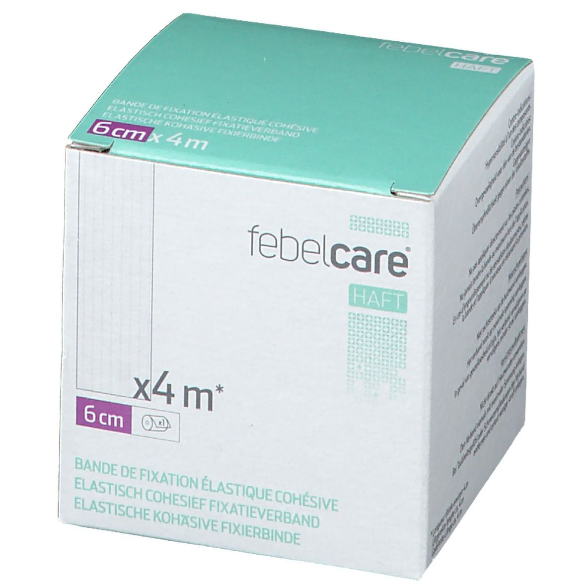 febelcare® HAFT Bande de fixation élastique cohésive 6 cm x 4 m