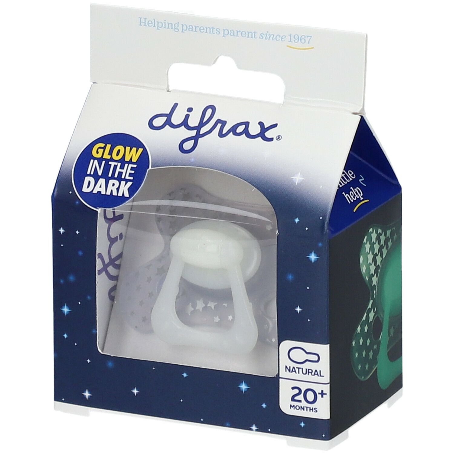 Sucette Natural 0-6 mois Glow in the dark Difrax