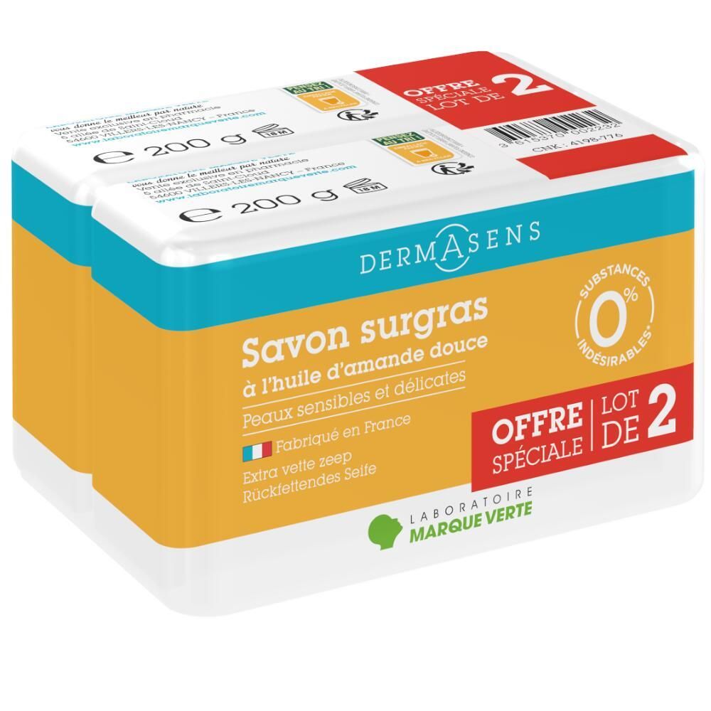 Dermasens Savon surgras 200 g - Lot de 2