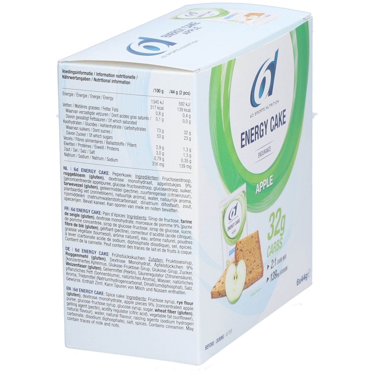 6D SPORTS NUTRITION Energy Cake Pomme