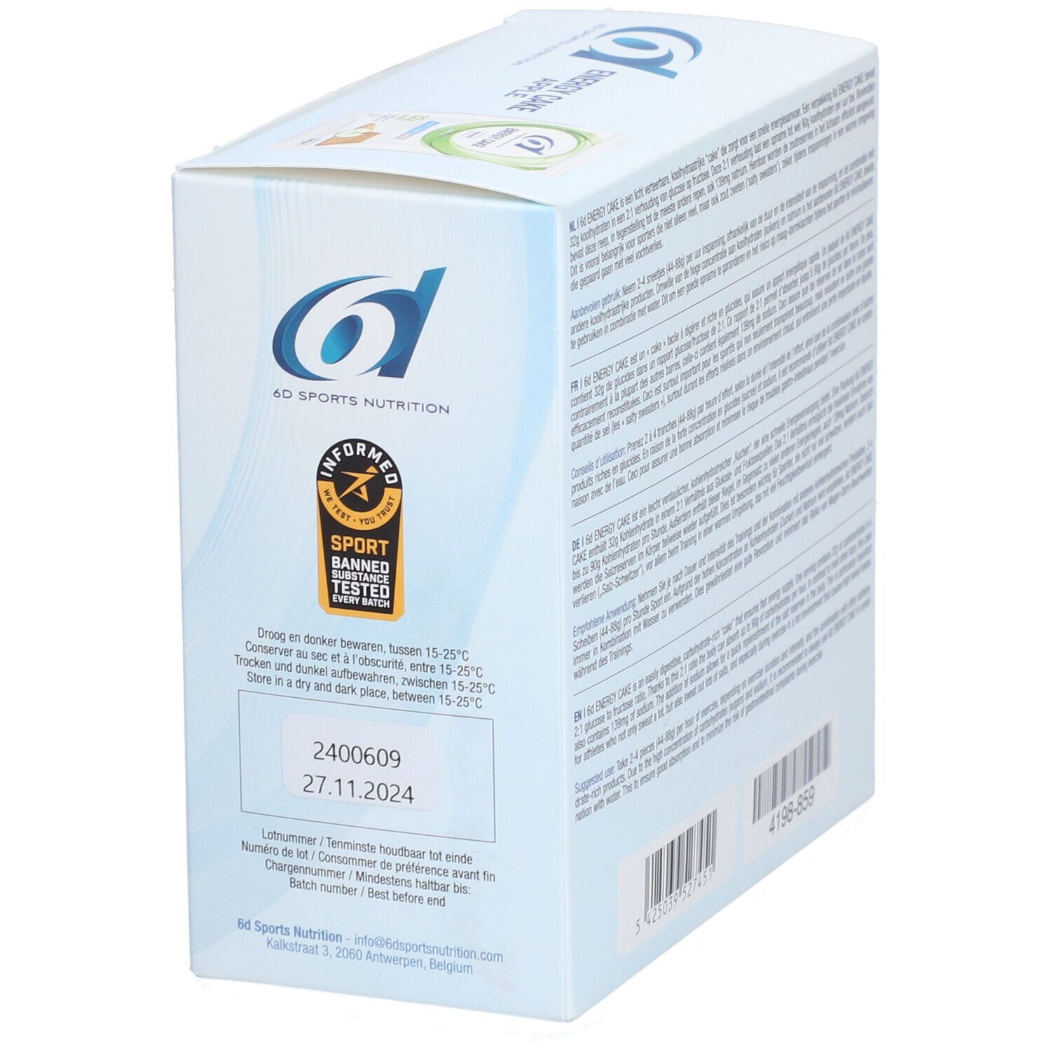 6D SPORTS NUTRITION Energy Cake Pomme