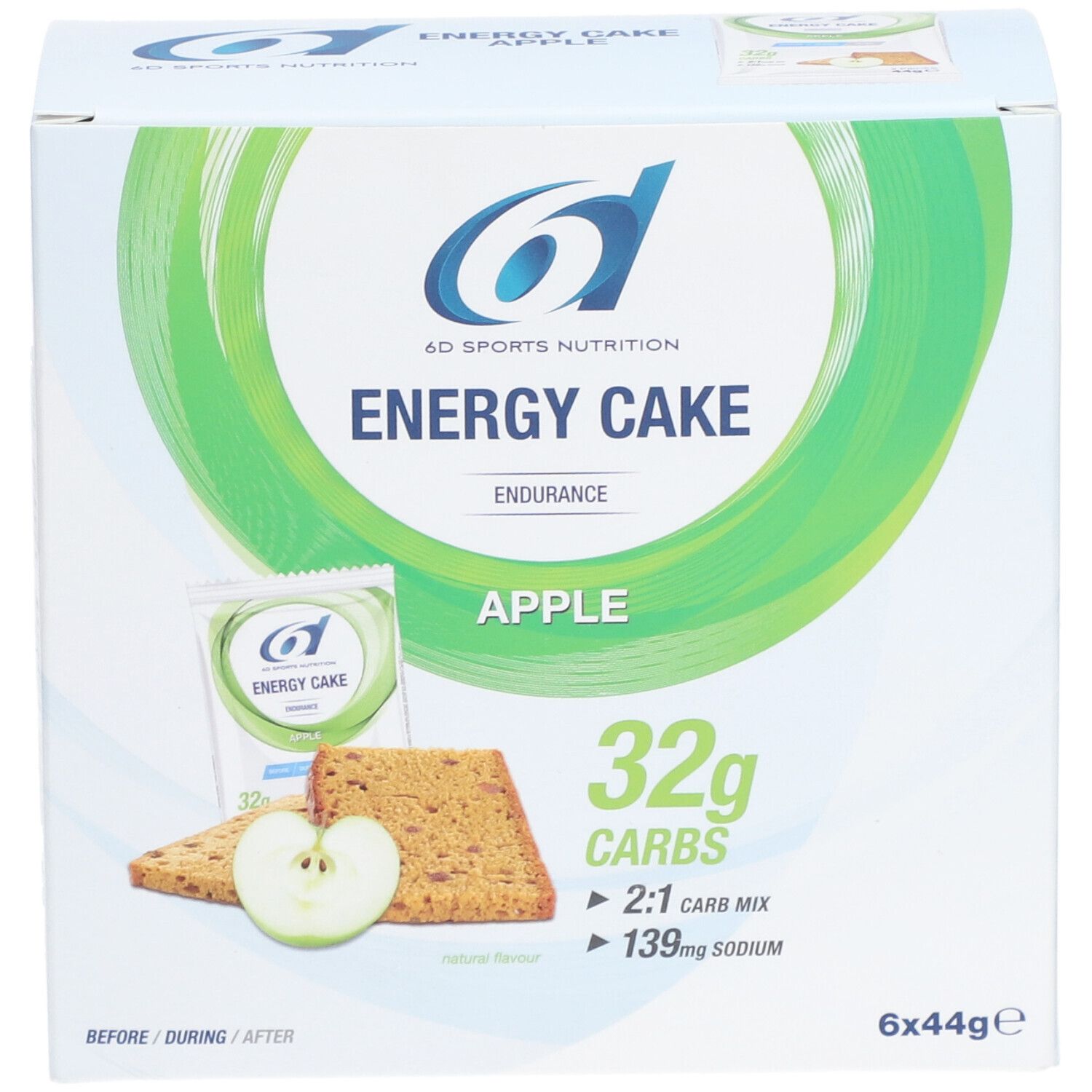 6D SPORTS NUTRITION Energy Cake Pomme