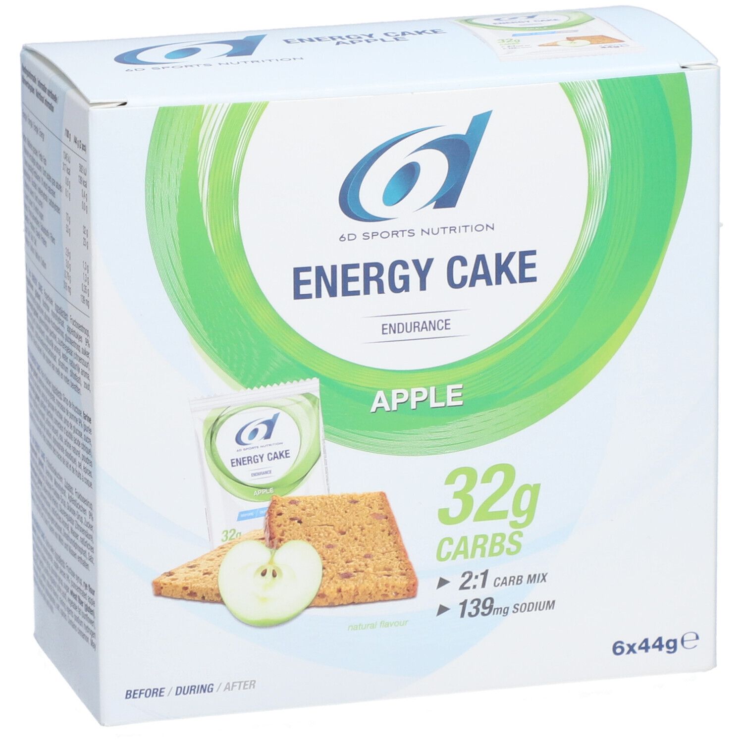 6D SPORTS NUTRITION Energy Cake Pomme