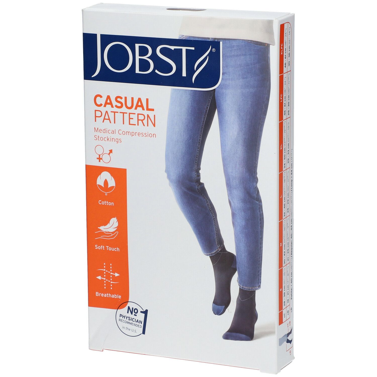 JOBST Chaussettes de Compression Casual Pattern 20-30 AD Large Rose
