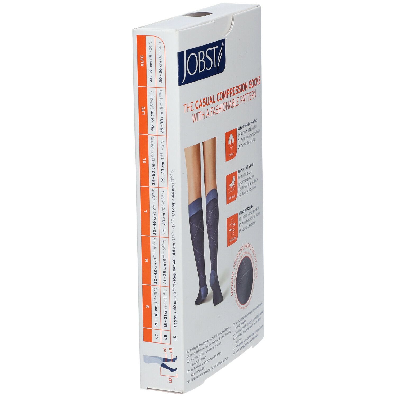 JOBST Chaussettes de Compression Casual Pattern 20-30 AD Large Rose