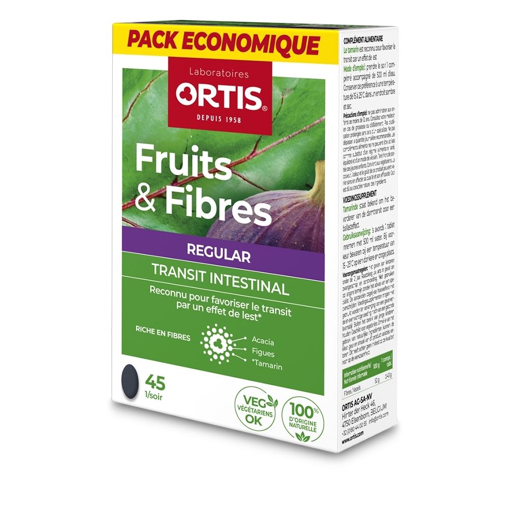 Ortis Fruits & Fibres Regular, pack économique avec figue.