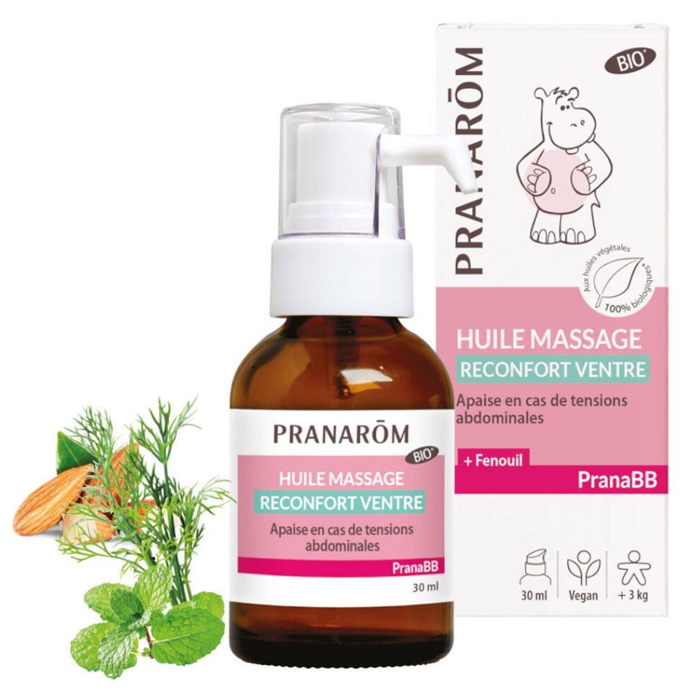 Pranarôm PranaBB Huile de massage Réconfort ventre Bio