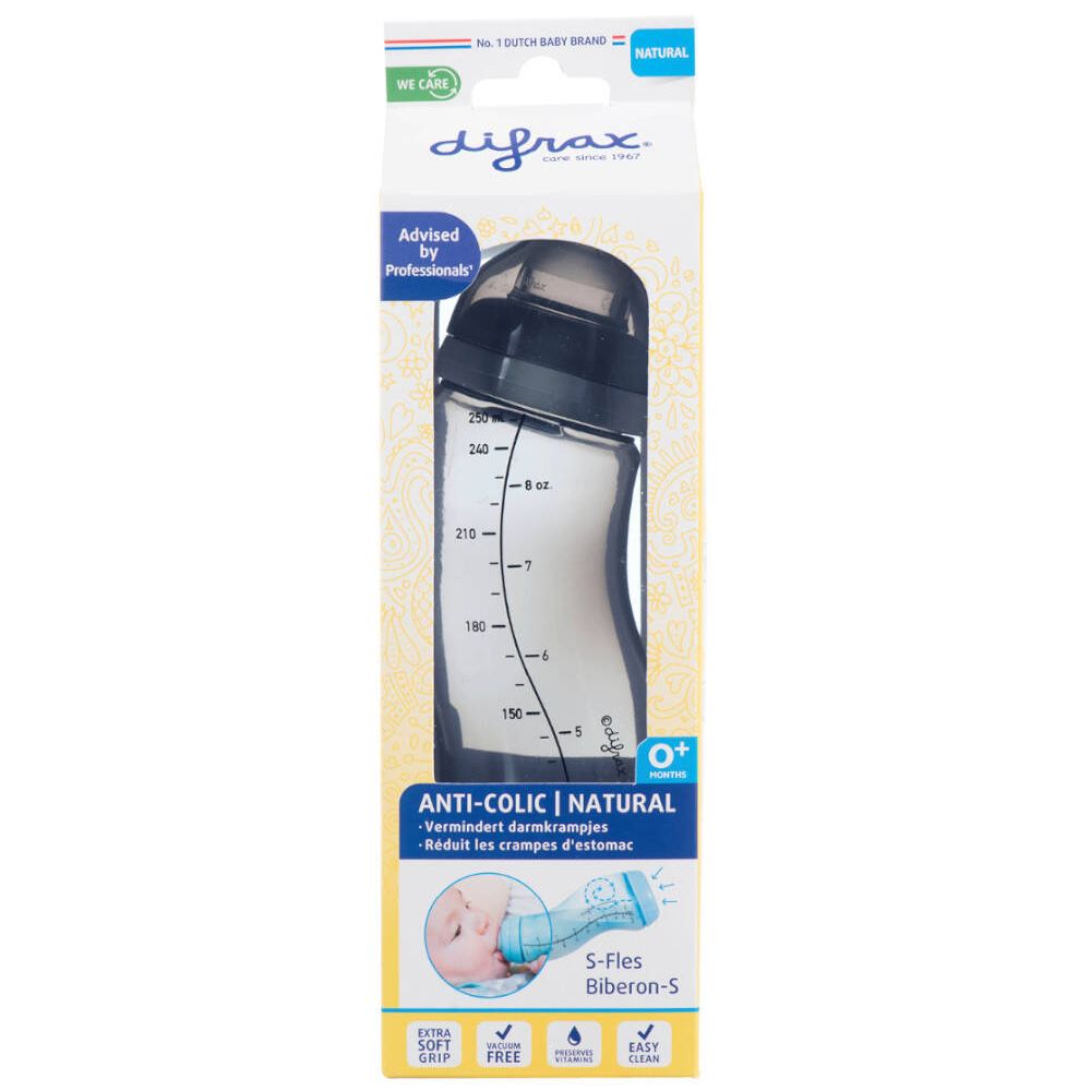 difrax® ANTI-COLIC ​Biberon S Evening Natural 250 ml