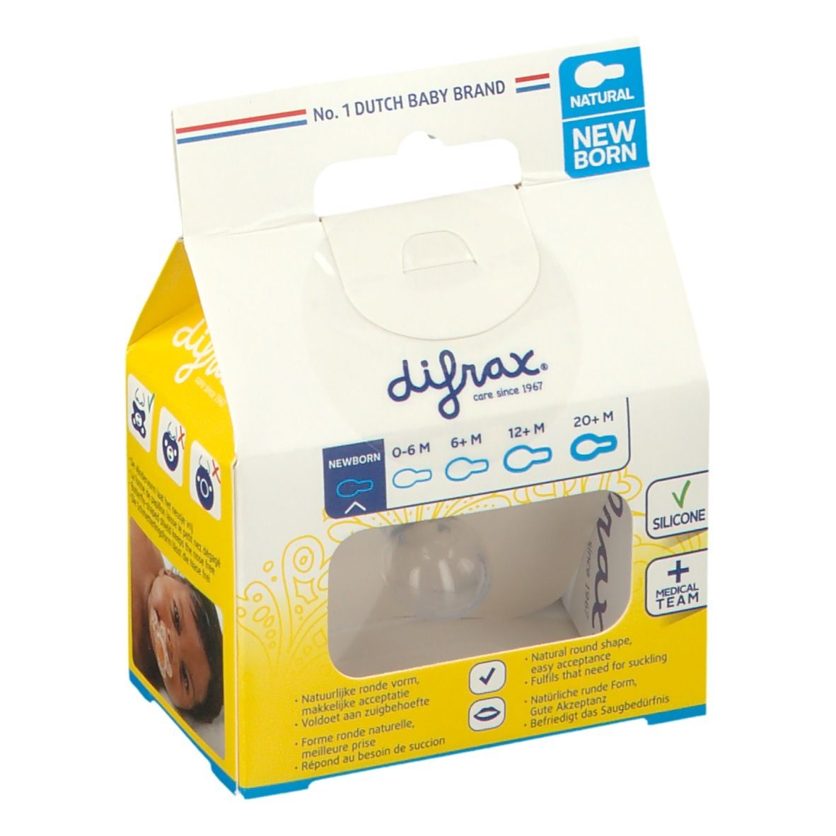 difrax® Sucette Natural Newborn River (Couleur non sélectionnable)
