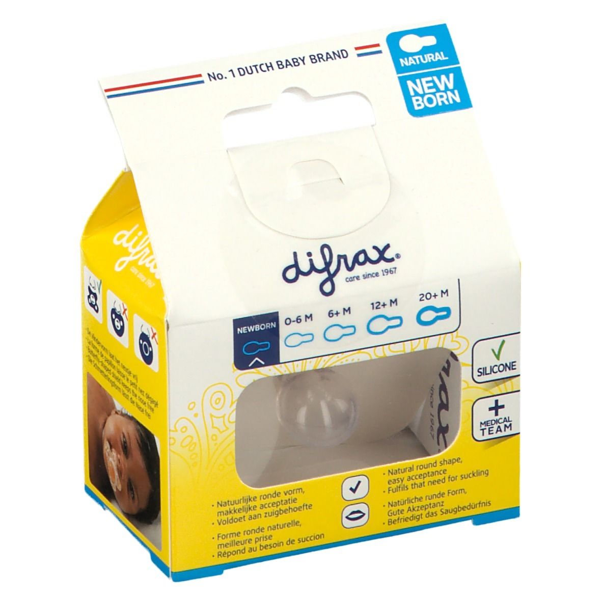 difrax® Sucette Natural Newborn Spring (Couleur non sélectionnable)