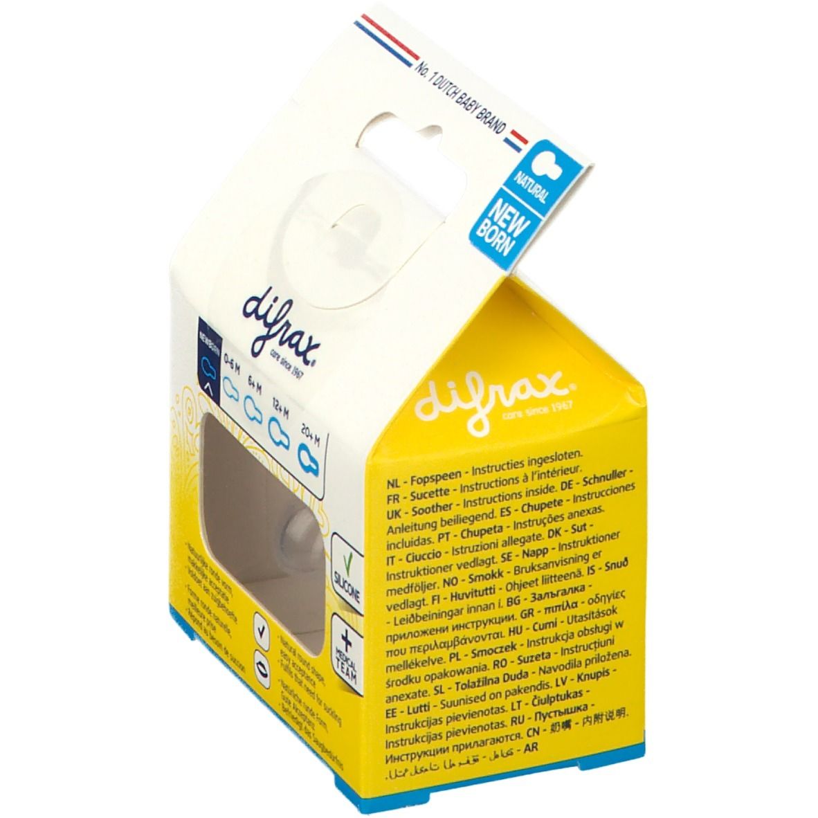 difrax® Sucette Natural Newborn Spring (Couleur non sélectionnable)