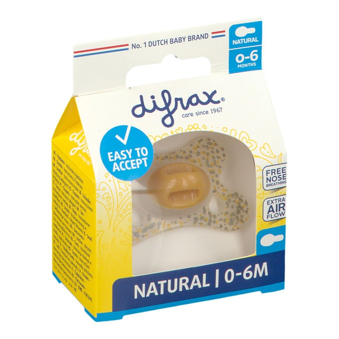 difrax® Sucette Natural 0-6 Mois - Beach (Couleur non sélectionnable)
