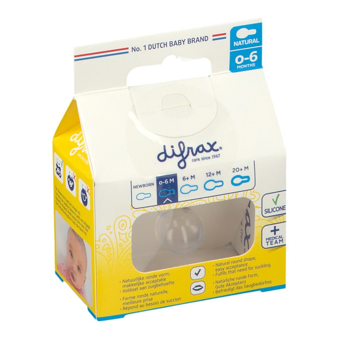 difrax® Sucette Natural 0-6 Mois - Beach (Couleur non sélectionnable)