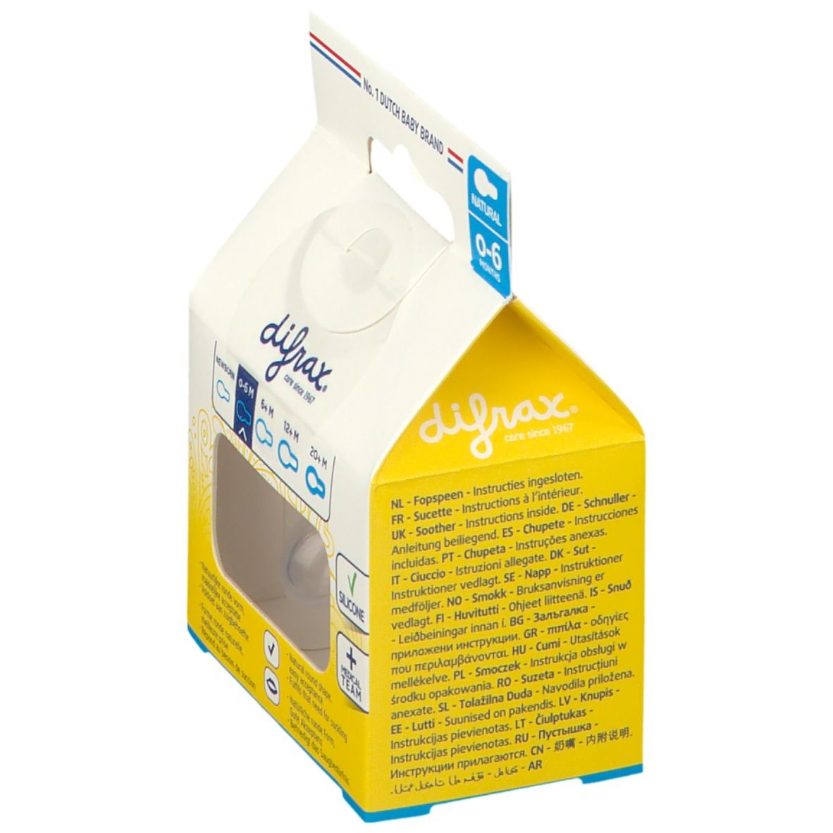 difrax® Sucette Natural 0-6 Mois - Beach (Couleur non sélectionnable)