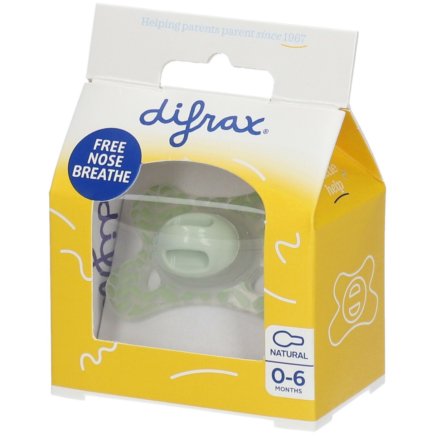 difrax® Sucette Natural 0-6 Mois - Bamboo (Couleur non sélectionnable)